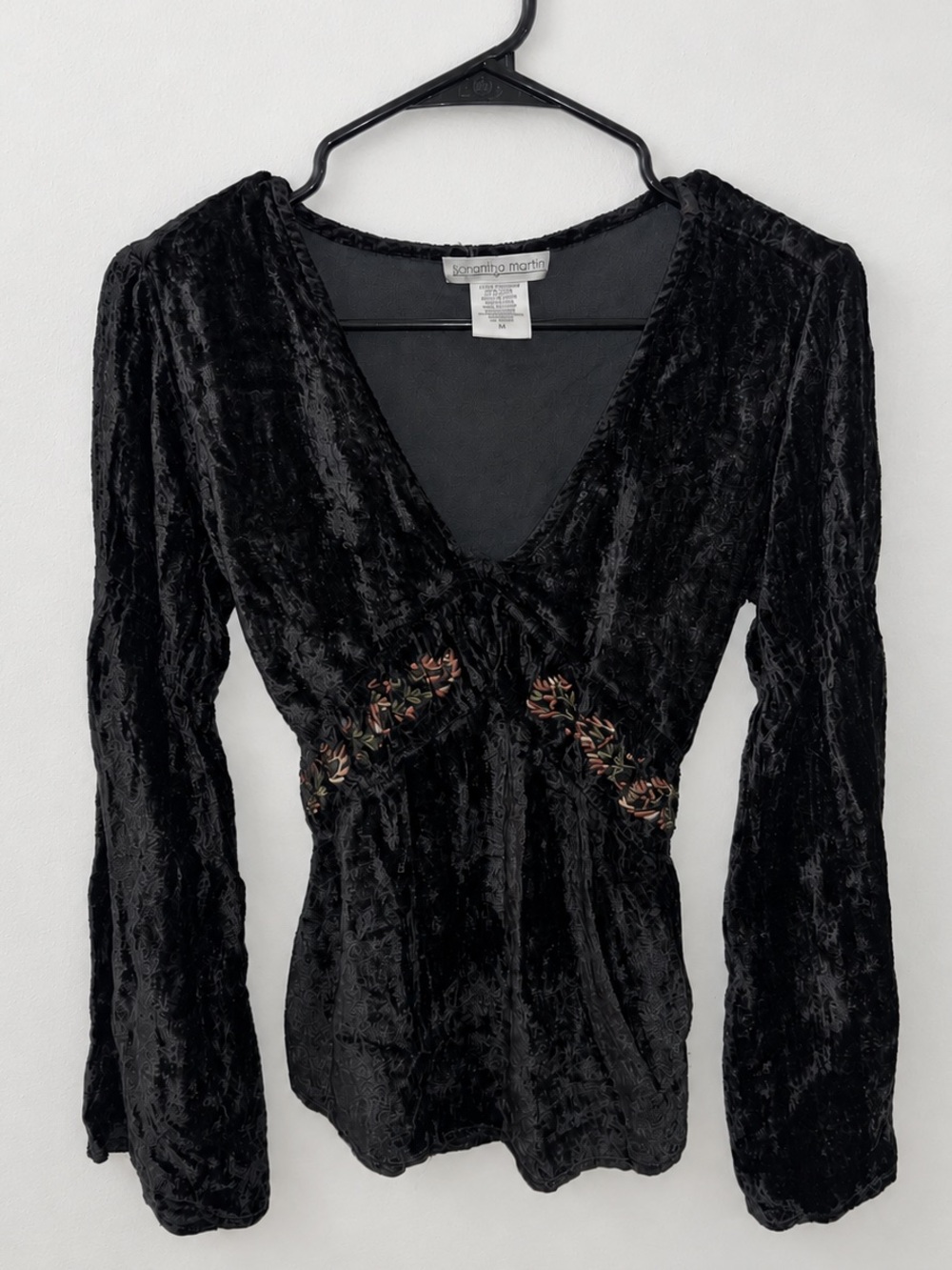 Gothic Velvet Top with Flare Sleeves Witchy
